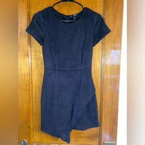 AQUA Microsuede Asymmetrical Dress